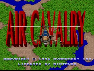 Air Cavalry title screen for Super Nintendo